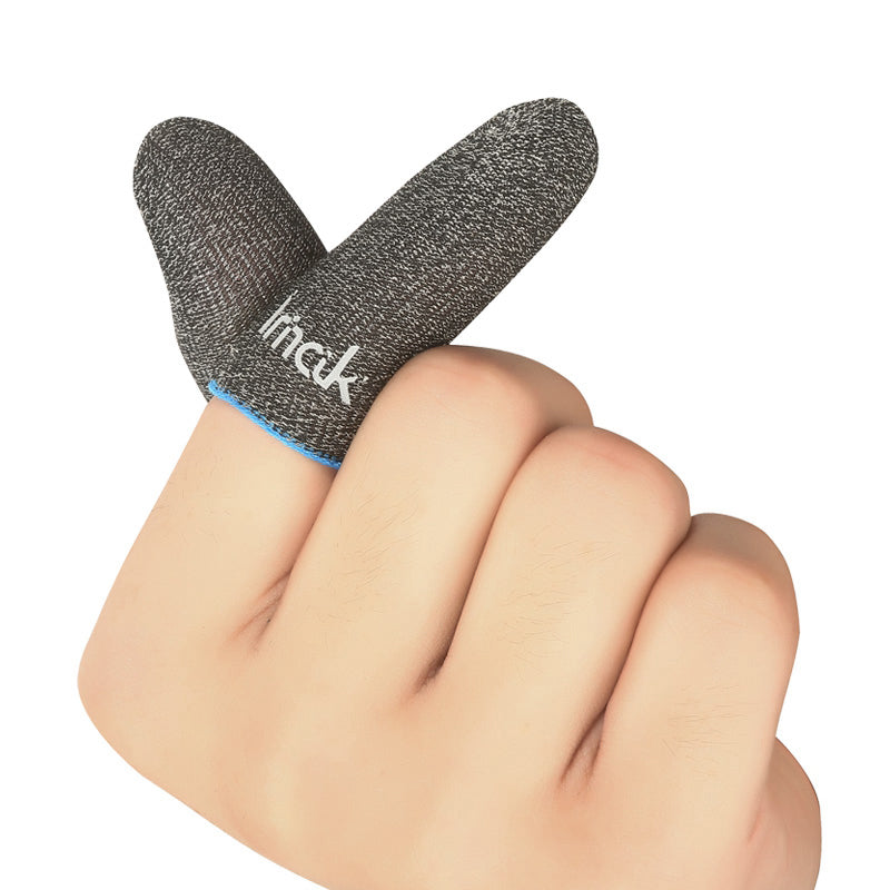 IMAK 1 Pair Finger Sleeve Breathable Sensitive Sweat-proof Silver Fiber Gaming Finger Cover for PUBG Mobile Game Black IMAK 1 Pair Finger Sleeve Breathable Sensitive Sweat-proof Silver Fiber Gaming Finger Cover for PUBG Mobile Game Black